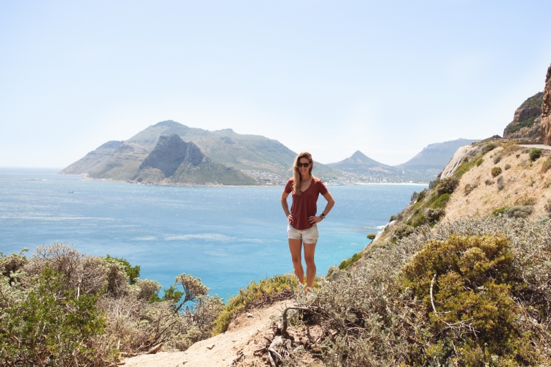 Standing at a pull-off near the view point on the Chapman's Peak Drive