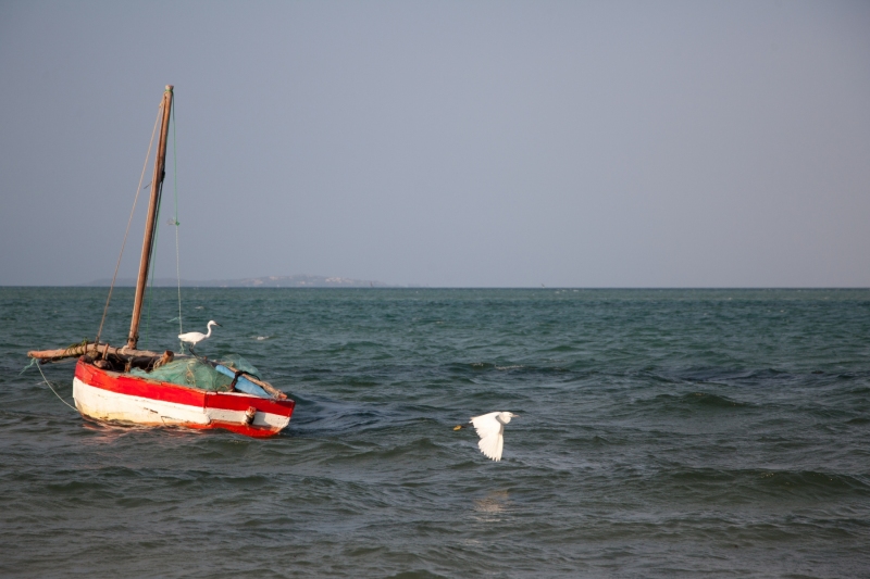 Fishing boat on the ocean at Vilanculos, Mozambique